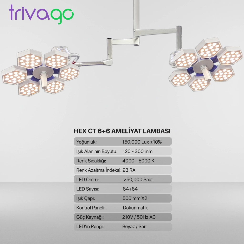 Trivago HEX CT 6+6 Ameliyat Lambası