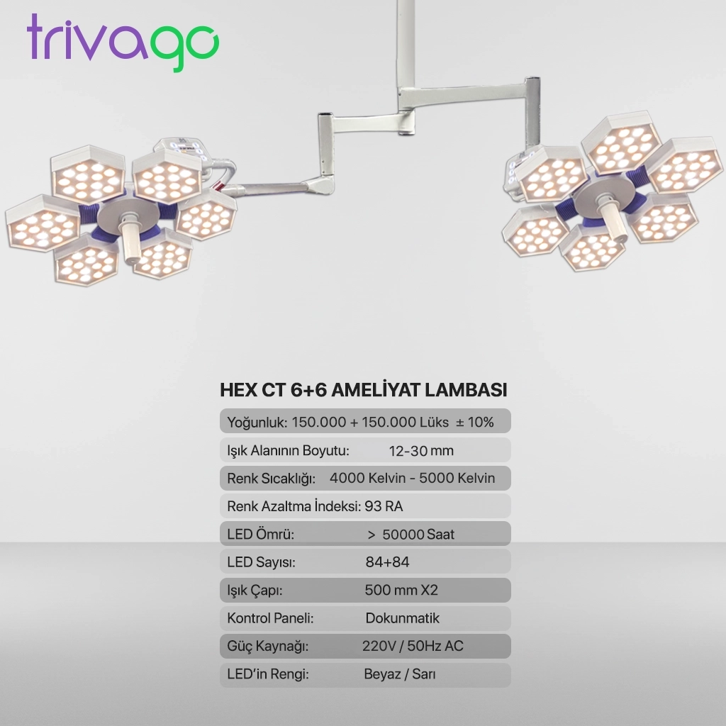                            Trivago HEX CT 6+6 Ameliyat Lambası