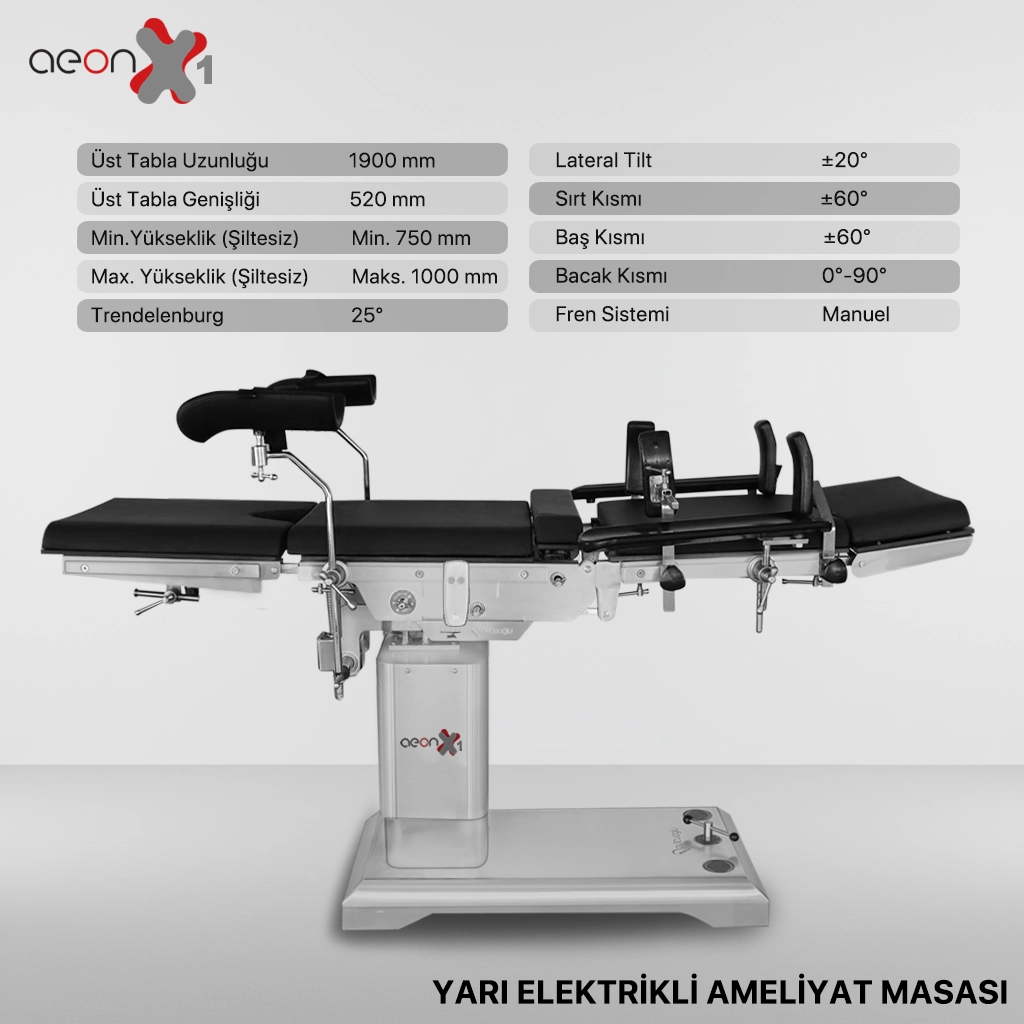 Yarı Elektrikli Ameliyat Masası